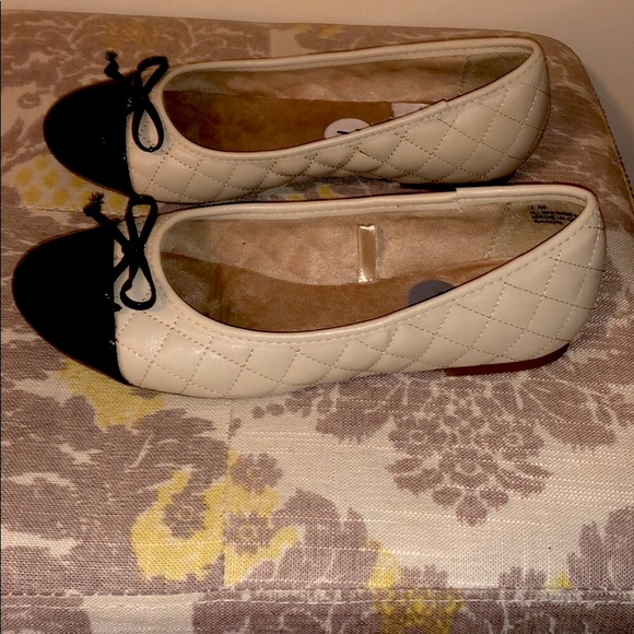 Ballet ballerina flat cap toe quilted coco designer patent slip on color block - Picture 2 of 8